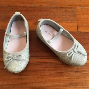 Toddler Girls Silver Sparkle Dress Up Shoes